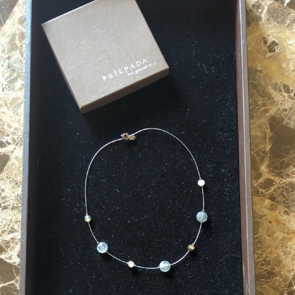 Silpada Silver and Gray Necklace with Beaded Design